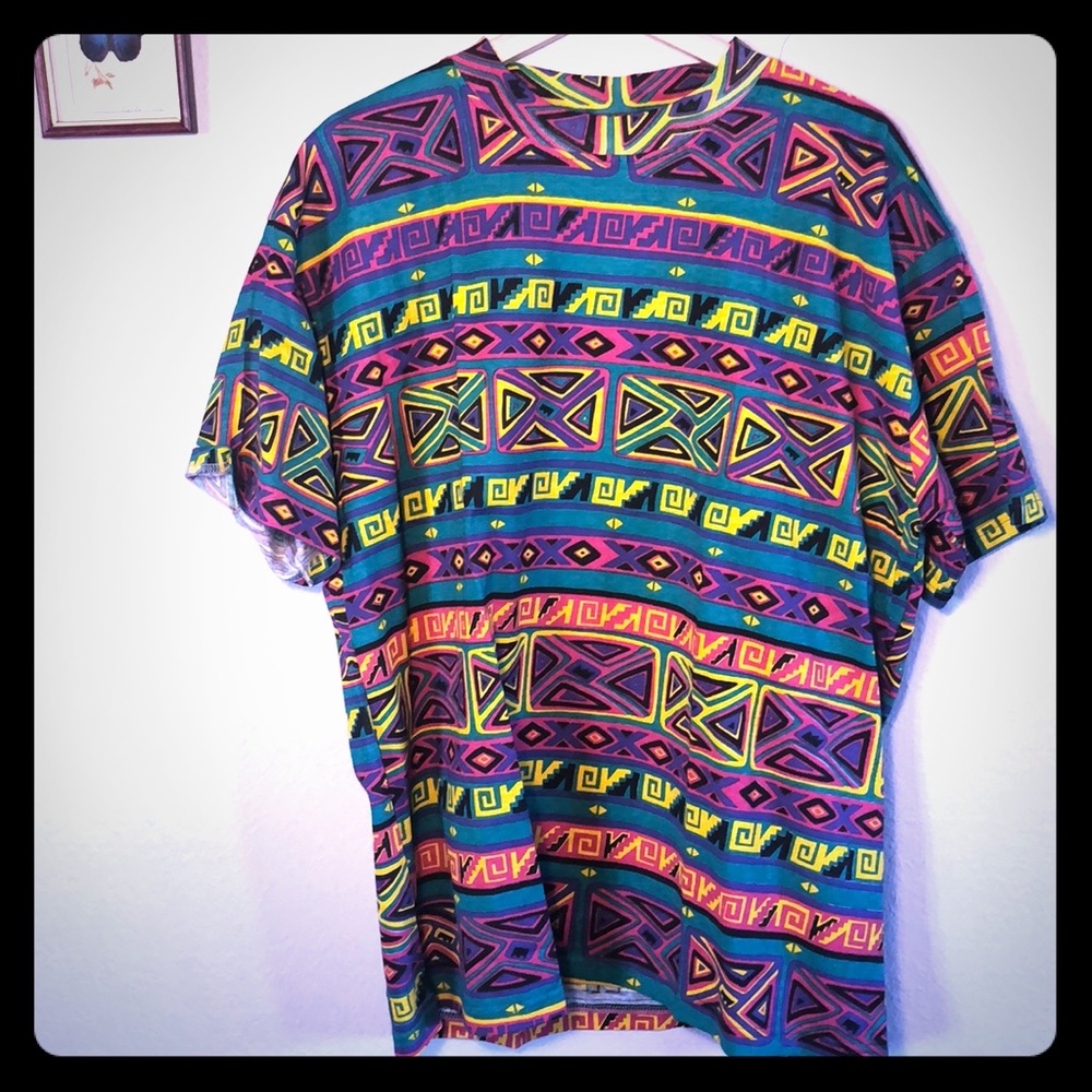 NWT Vintage 90s Men’s Gitano tribal print tee L